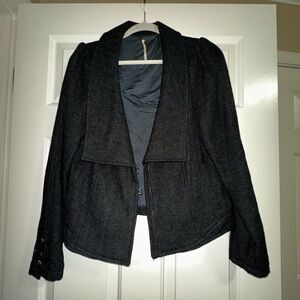 Free People Size 8 Dark Grey Blazer